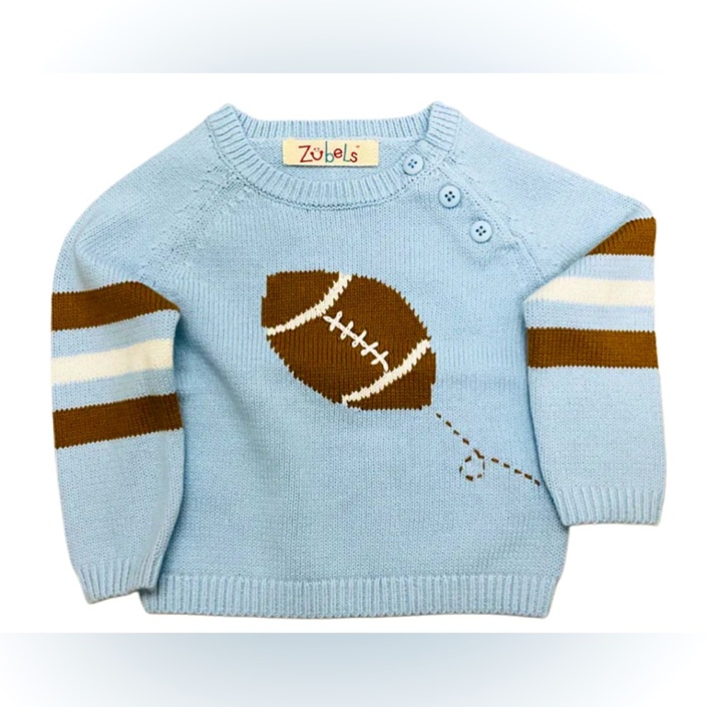 Zubels Football Cotton Knit Handmade Sweater Zub24 |Size 18 mth